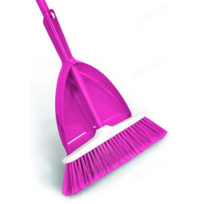 Совок+щетка Elite Ferrara 555-602 120см малиновый