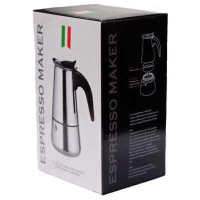 Кофеварка гейзерная 200мл (55905) нерж-4