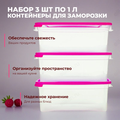 Контейнер для заморозки 57036 Морозко 1,0л 3шт