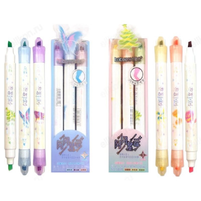 Набор текстовыделителей Сияние двухсторонние Сияние 58028