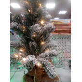 Сувенир елка искусственная 60см в снегу, светящаяся
