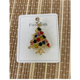 Брошь Елка стразы 6см