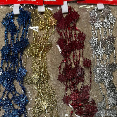 Украшение елочное Бусы Снежинки P6264-5-1