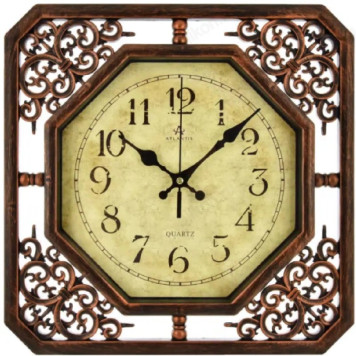 Часы настенные Atlantis 7099-3A, пластик, коричневые