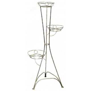 Подставка для цветов 78024 Вышка 3яч черное золото 100см металл