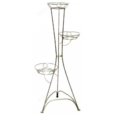 Подставка для цветов 78024 Вышка 3яч черное золото 100см металл