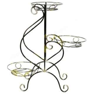 Подставка для цветов 78033 Лира 3яч антик бронза 65см металл