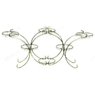 Подставка для цветов 78054 Фиалка 6яч антик бронза 30*15*74см металл