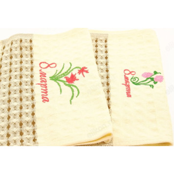 Салфетка рогожка 8 марта 50*25см-1