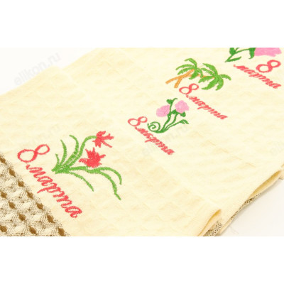 Салфетка рогожка 8 марта 50*25см-2