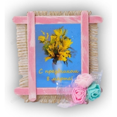 Сувенир магнит 8марта Рамка 7*8см-1