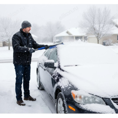 Щетка для снега+скребок 8411 телескопическая ручка-5