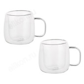 Кружка стекло двойная 2шт BY850-208 320мЛ
