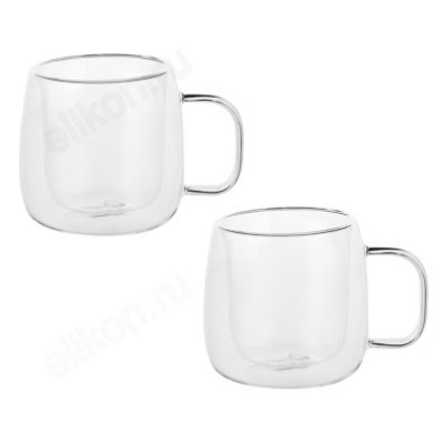 Кружка стекло двойная 2шт BY850-208 320мЛ