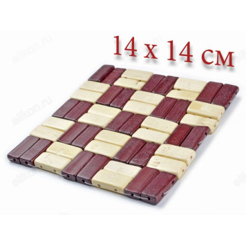 Подставка п/горячее бамбук Клетка 14*14см 888-010