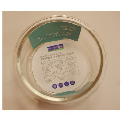 Контейнер с крышкой стекло 400 мл арт8922 круглый-1