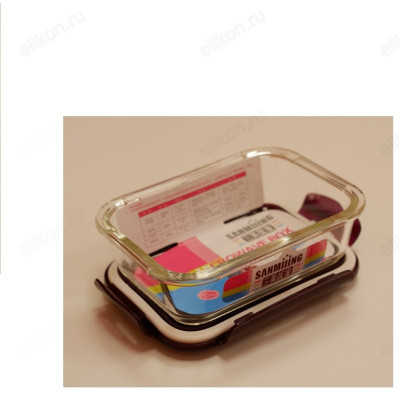 Контейнер с крышкой стекло 640 мл арт8930 прямоугольный-2