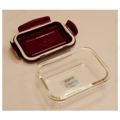 Контейнер с крышкой стекло 640 мл арт8930 прямоугольный-4