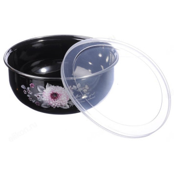 Набор салатников Иллюзия Георгина 894-334 3шт чёрн.эмаль-1