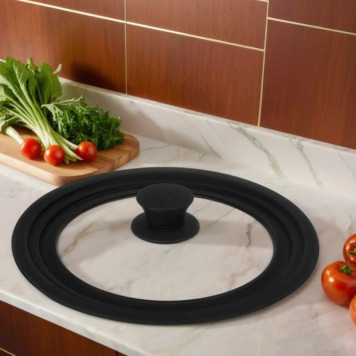 Крышка универсальная 24/26/28см 9032 стекло/силикон