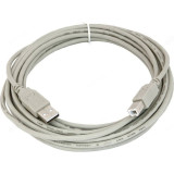 Кабель USB A(m) - USB B(m) 5м серый