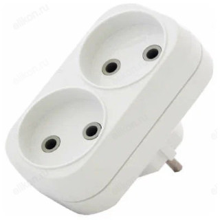 Двойник А202 Универсал б/з 10А 250В, плоский, белый