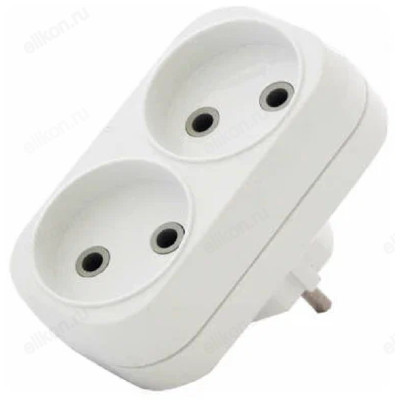 Двойник А202 Универсал б/з 10А 250В, плоский, белый