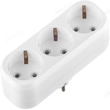 Тройник А303 Универсал с/з 16А 250В плоский белый