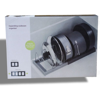 Подставка для крышек раздвижная А529 30-56*15см пластик-3