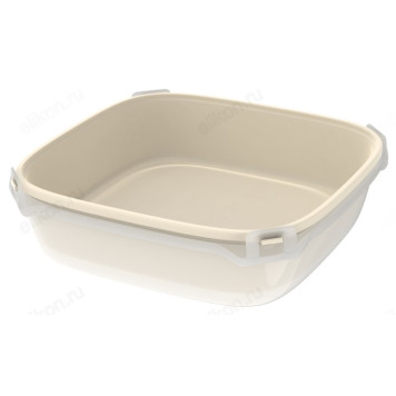 Тортница АП773 30х30х14см с ручкой, слоновая кость-5