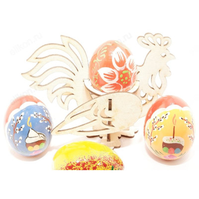 Блюдо-подставка под яйцо Петух дерево-2