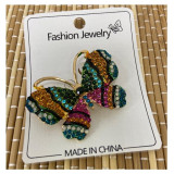 Брошь Бабочка малая стразы