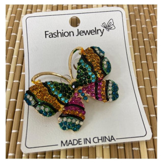 Брошь Бабочка малая стразы