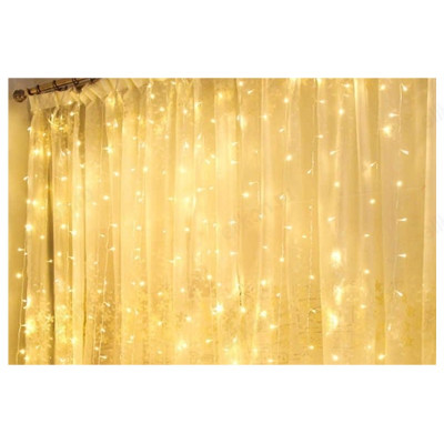 Гирлянда-штора Волна цветная яркая 1,5*1,5-2