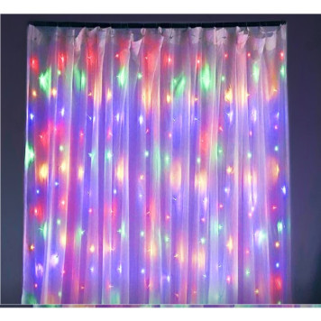 Гирлянда-штора Волна цветная яркая 2*2-1