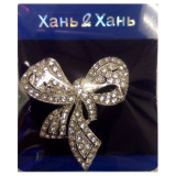 Брошь Бант стразы