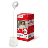 Светильник настольный светодиодный ССО 10Б 6Вт 6500К 480лм сенсор-диммер, с органайзером, USB-кабель