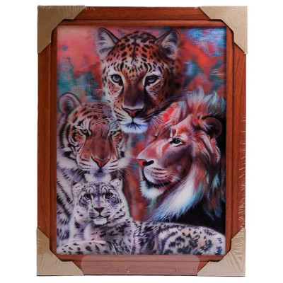 Картина 5D DS835/101 №101 36*46 "Дикие кошки"