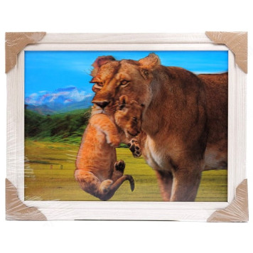 Картина 5D DS835/119 №119 36*46 "Львица и львенок"