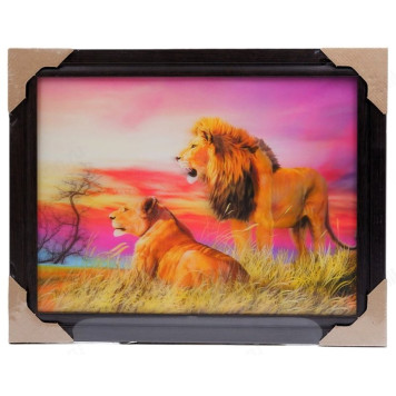 Картина 5D DS835/120 №120 36*46 "Львы"