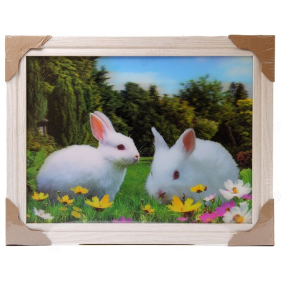 Картина 5D DS835/149 №149 36*46 "Белые кролики"