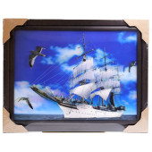 Картина 5D DS835/166 №166 36*46 "Белый корабль и чайки"