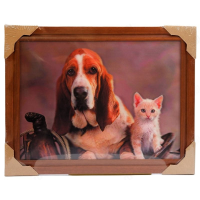 Картина 5D DS835/178 №178 36*46 "Собака и котенок"