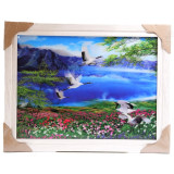 Картина 5D DS835/183 №183 36*46 "Горное озеро и журавли"