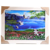 Картина 5D DS835/183 №183 36*46 "Горное озеро и журавли"