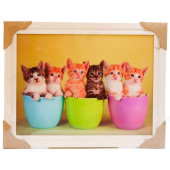 Картина 5D DS835/190 №190 36*46 "Котята в горшочках"