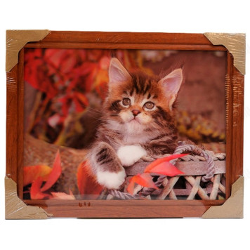 Картина 5D DS835/192 №192 36*46 "Котенок в корзине"