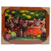 Картина 5D DS835/193 №193 36*46 "4 котенка в корзине"