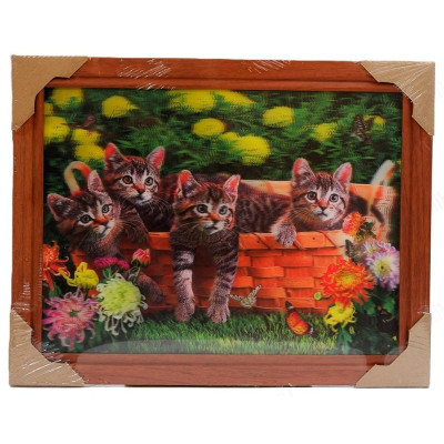Картина 5D DS835/193 №193 36*46 "4 котенка в корзине"