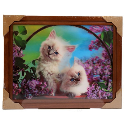 Картина 5D DS835/194 №194 36*46 "Котята и сирень"